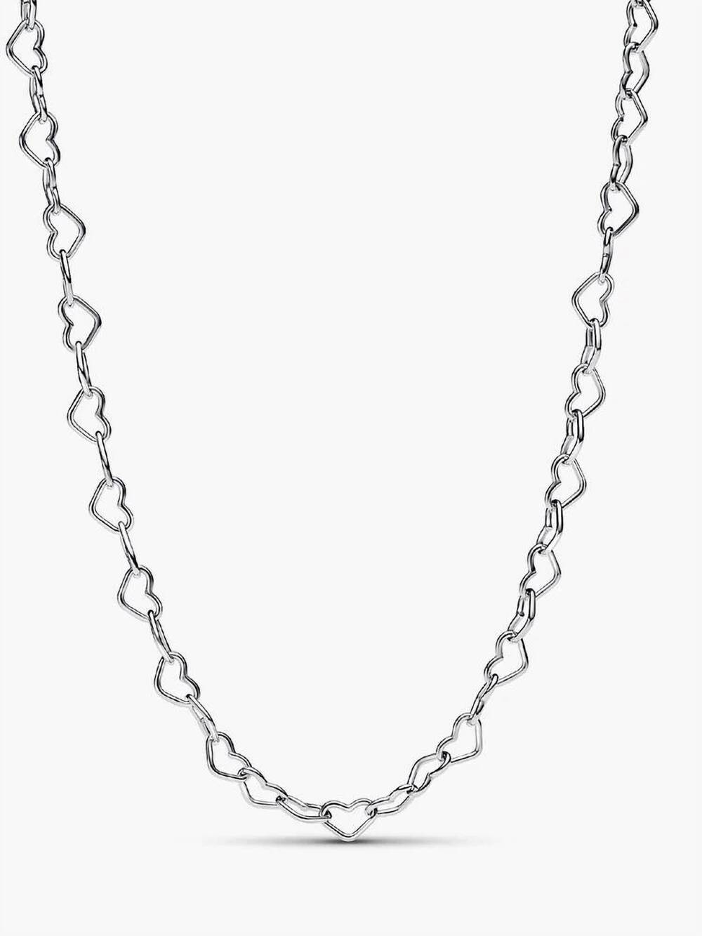 NEW PANDORA linked hearts collier necklace in silver